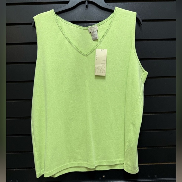 Sigrid Olsen Sport Lime Green Tank Top 2X NWT - Picture 1 of 3